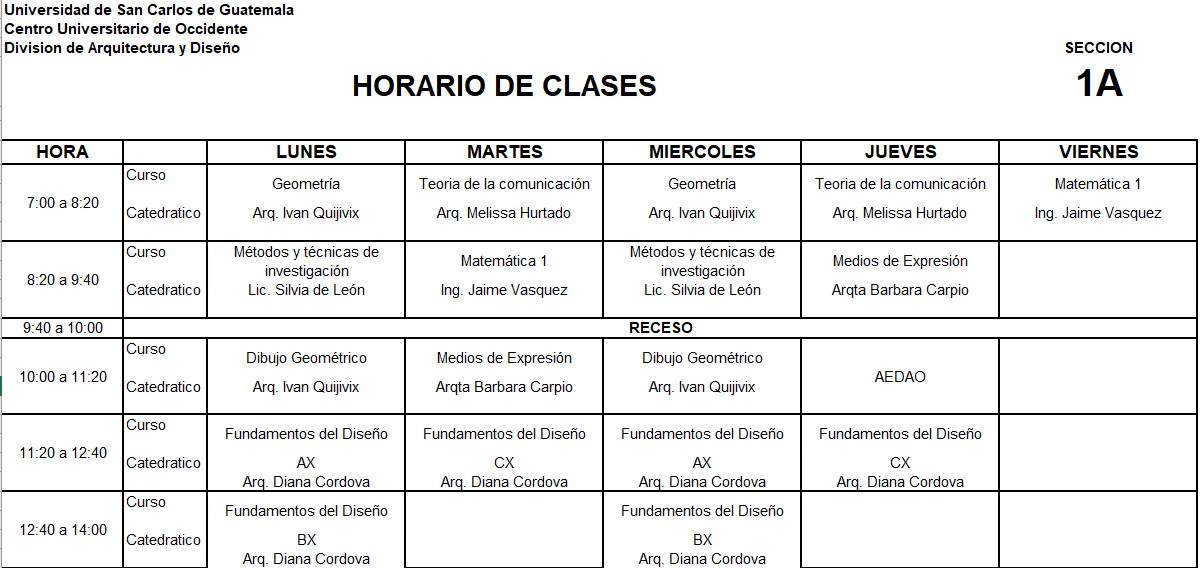 Horarios